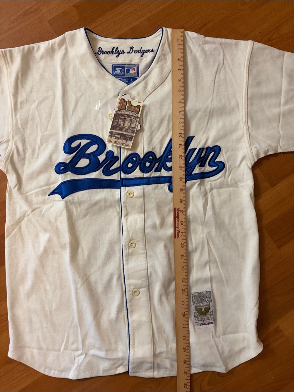 STARTER White and Royal Blue "Brooklyn" Baseball Jersey - Picture 13 of 14
